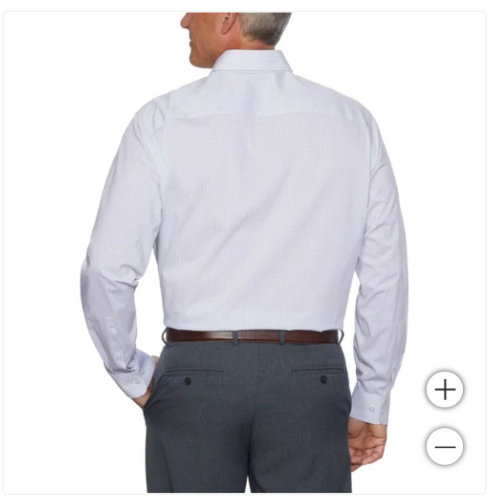 Calvin Klein Men’s Wrinkle Free Dress Shirt Gray M - Picture 2 of 5